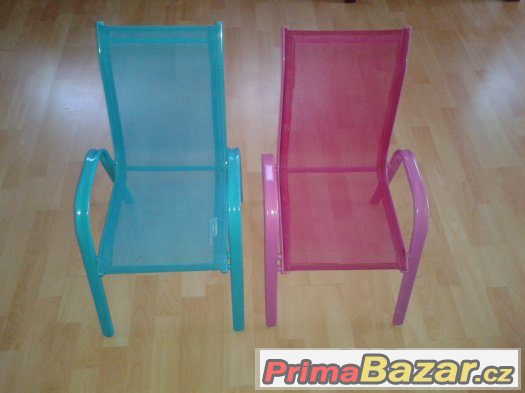 židle -  2 židličky s kovovou konstrukcí