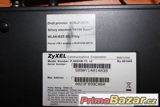Modem a WiFi router Zyxel P-660HW-T3 v2