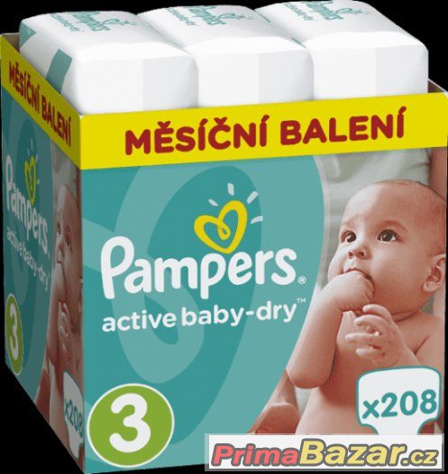 plenky-active-baby-pampers-pleny-3-208-ks-prodam
