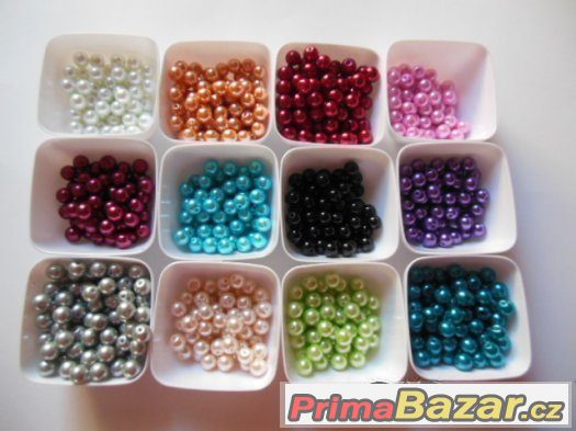 Korálky - perličky - různé barvy - 20 ks - 10,-Kč