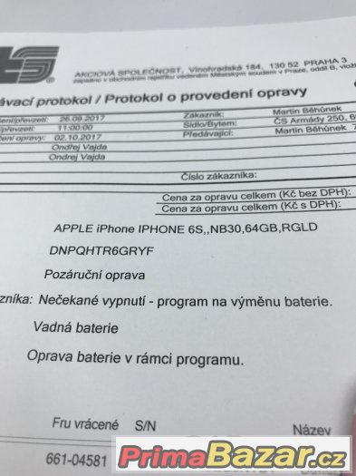 Apple iPhone 6s 64GB Růžově zlatý - nová originál baterie