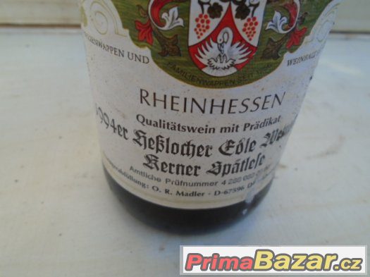 18 archivních vín Kerner 1994 pozdní sběr