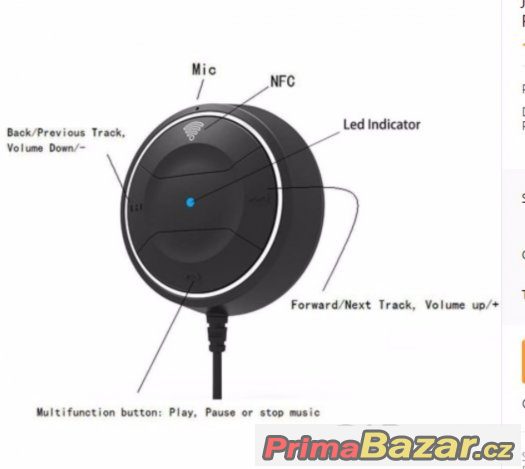 Aux Bluetooth adapter auto hudba handsfree