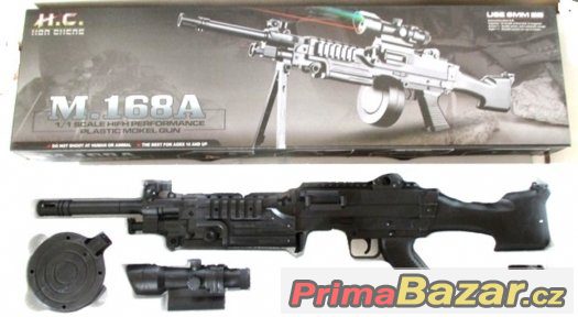 Airsoft kulomet  Typ M.168 A  Manuál . materiál: pevný plast