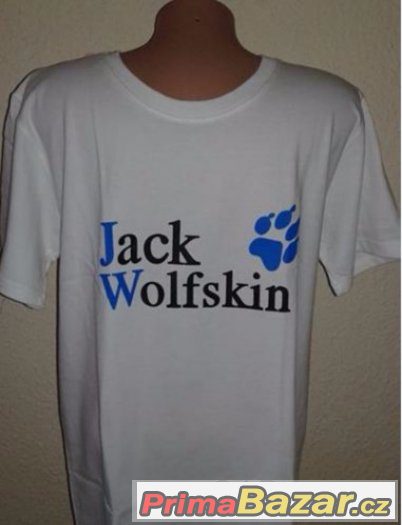 tričko Jack Wolfskin velikost L bavlna barva bílá