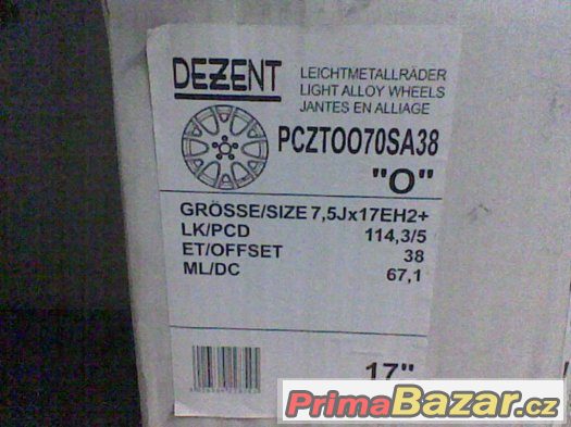 ALU Disky Dezent O 5x114,3 17