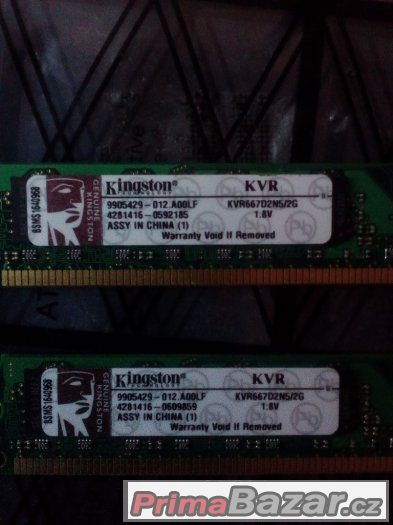 Funkční paměti DDR2 - 2x2GB, 2x1GB, 2x1GB+2x512MB