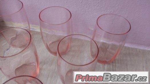Souprava 6 sklenek na pití - české ručně probarvené sklo