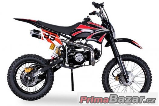 DirtBike 125cc ,Nový, 17/14 - černá, záruka 2 roky