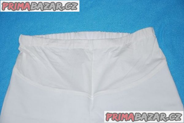 Bílé těhotenské třičtvrteční kalhoty, vel. 38, S