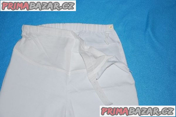 Bílé těhotenské třičtvrteční kalhoty, vel. 38, S