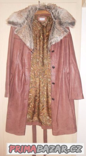 Luxusní dámský kožený kabát-jehněčí kůže, vel. 48