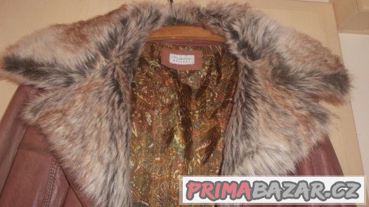 Luxusní dámský kožený kabát-jehněčí kůže, vel. 48