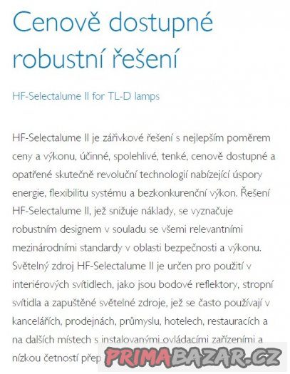 Elektronický předřadník Philips HF-S 236 TL-D II Elektronický předřadník Philips HF-S 236 TL-D II
