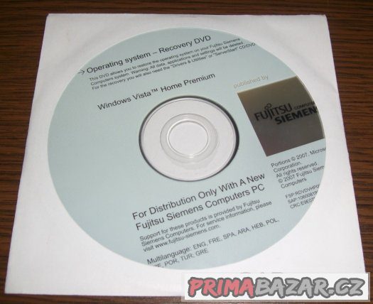 Windows Vista Home Premium Recovery DVD CZ FujitsuSiemens