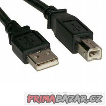 USB 2.0 propojovací černý kabel A-B, 5 metrů, nerozbalený, k