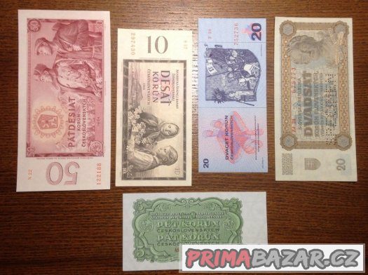 Sbírka staré bankovky UNC - 13 kusů