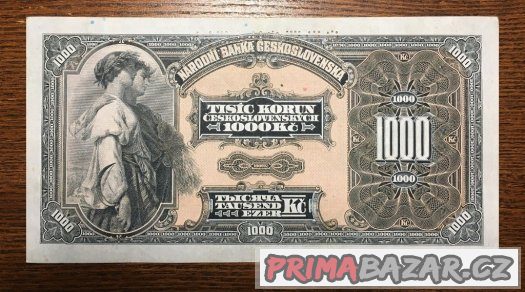 Staré bankovky - 1000 korun 1932 velmi pěkný stav
