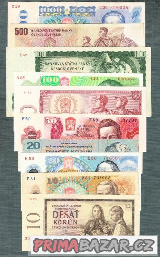 Staré bankovky - sestava 1961-1988 - 10 kusů