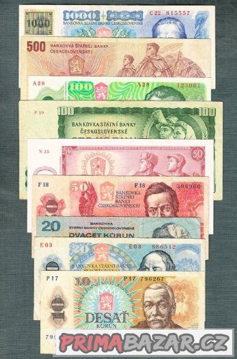 Staré bankovky - sestava 1961-1988 - 9 kusů
