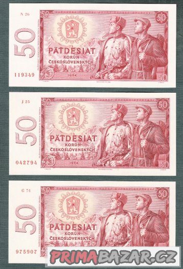 stare-bankovky-50-kcs-1964-bezvadny-stav-unc-3kusy