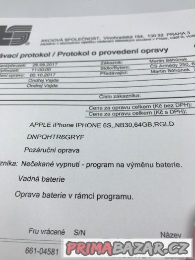 Apple iPhone 6s 64GB Růžově zlatý - nová originál baterie