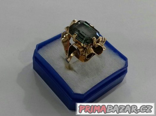 Luxusní starožitný zlatý prsten