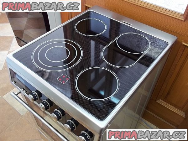 Sporák sklokeramický GORENJE šíře 50 cm nerez displej horkovzduch Sporák sklokeramický GORENJE šíře 50 cm nerez displej horkovzduch