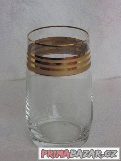 set 6ks elegantních sklenic – zlacený dekór