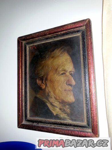 Prodám Krásný obraz Richard Wagnera, olej na plátně 44x36cm.