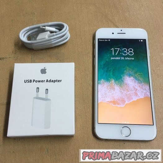 Apple iPhone 6 16GB silver, pěkný stav, 3 měsíce záruka