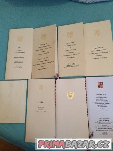 Prezidentské programy a menu V.Klause a Livie Klausové