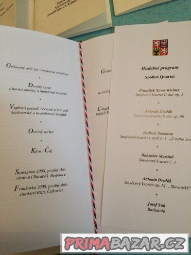 Prezidentské programy a menu V.Klause a Livie Klausové