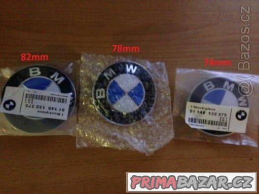 BMW znak logo emblem kapota kufr 82mm a 78mm a 74mm