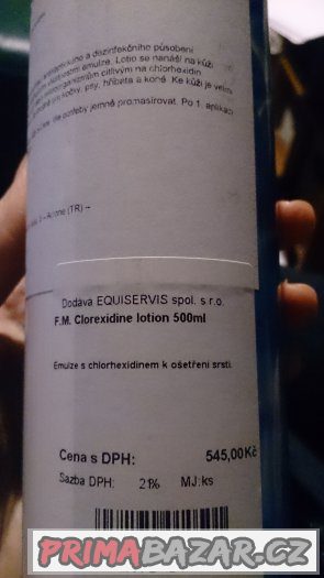 Prodám lotion clorexidine k ošetření srsti koní, psů i koček