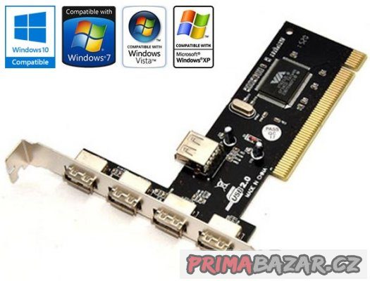 PCI USB 2.0 řadič 4+1, úplně nový