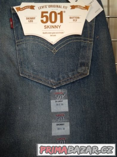 Pánské džíny Levis, skinny 501, W 30 L 30