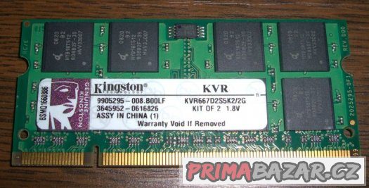 Notebooková paměť SO-DIMM 1 GB DDR2-667  FUNKČNÍ