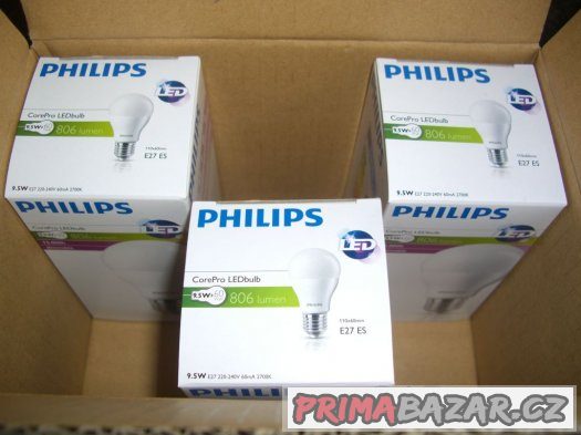 Stmívatelná Úsporná LED žárovka PHILIPS 9,5W závit E27