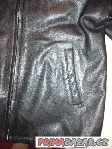 Dámská černá kožená bunda - pravá kůže