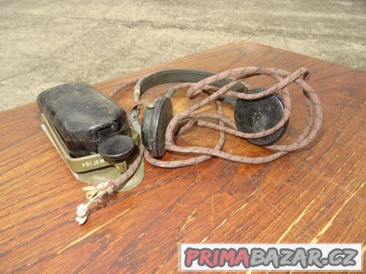 Starý vojenský morse klíč + sluchátka