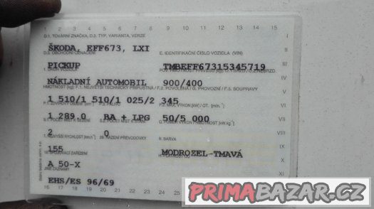 Prodej osobního automobilu ŠKODA PICK UP 1,3