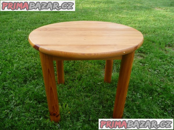 noční stolek, konferenční kulatý stolek oboje masív borovice