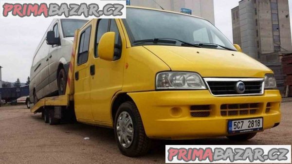 odtahovka Fiat Ducato 2.8JTD r.2002 double kabina 7 mist celohliníková hydraulicky