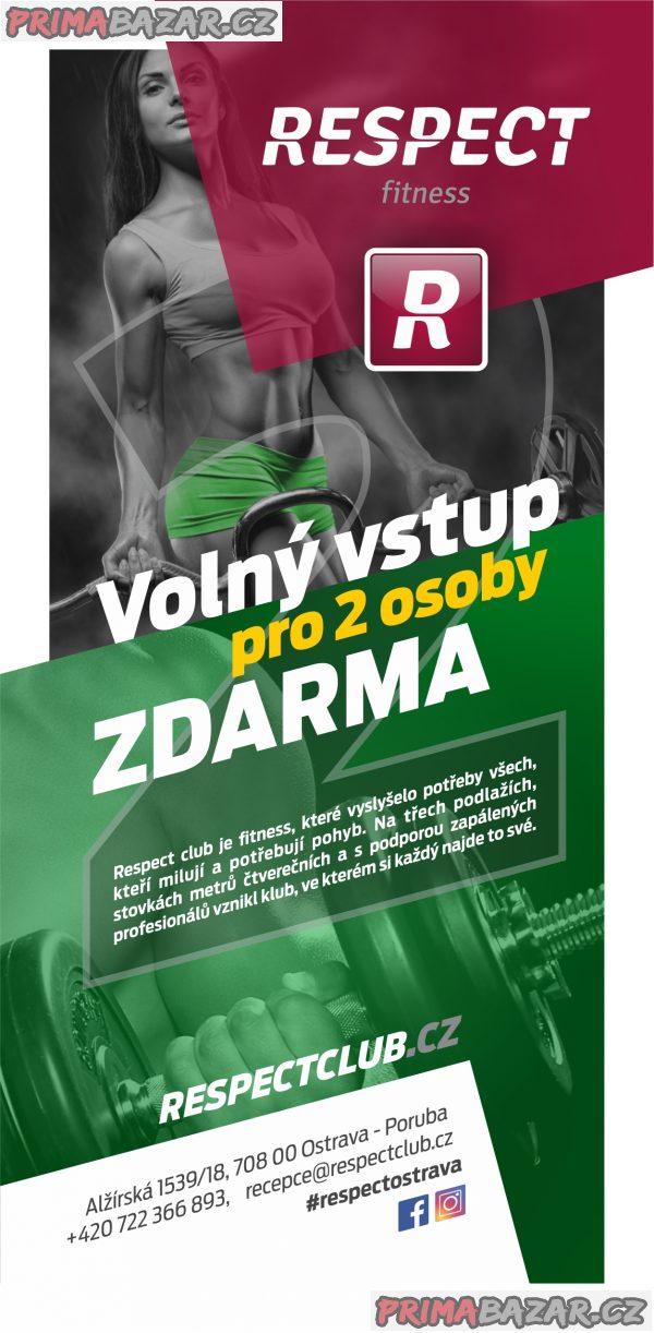 volný vstup do fitness Respect Club v Ostravě-Porubě