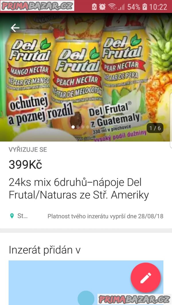 Nápoje Del Frutal 24ks mix 6 druhů