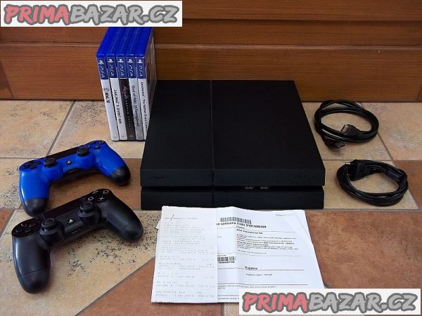 Herní konzole SONY PlayStation 4 500GB + 2x joystick + 5x her (V ZÁRUCE)