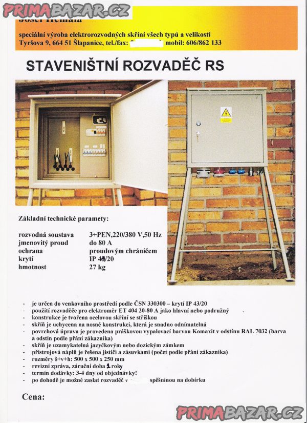 Stavební rozvaděč