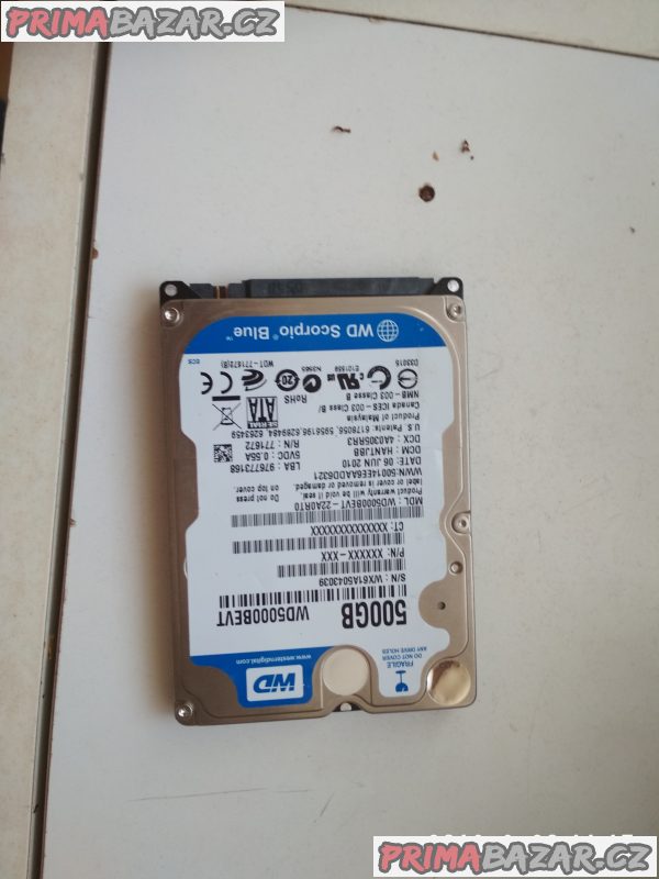 Prodám HDD 500GB do notebooku