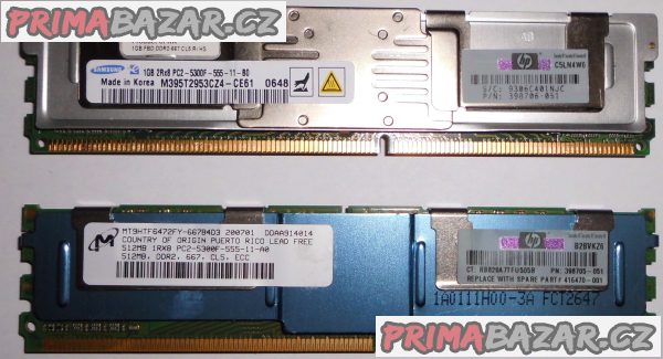 Serverové paměti 1GB + 512MB/667/DIMM/DDR2